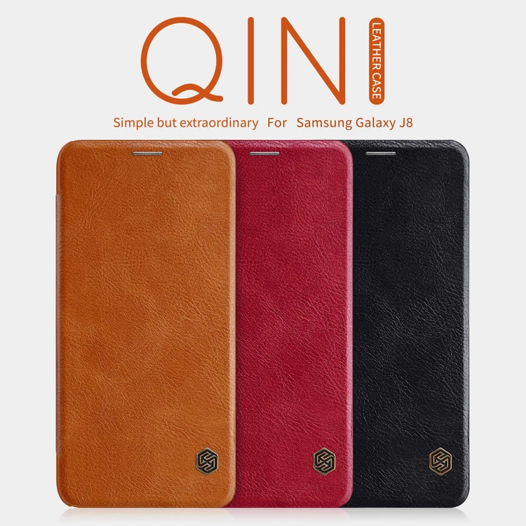 Nillkin Qin PC Leather Full protection cover phone case for Samsung Galaxy J8