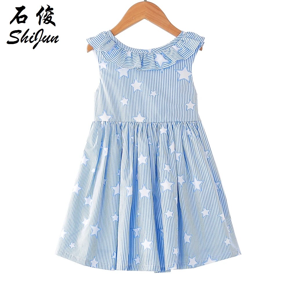 

Shijun Ready Made Striped Princess Star Print Ruffle Girl Baby Elegant Kid Clothing Dress, N/a