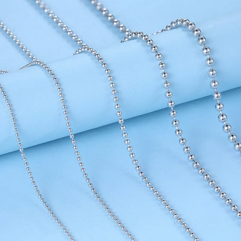 

Solid 925 Sterling Silver Ball Beads Chain Necklace