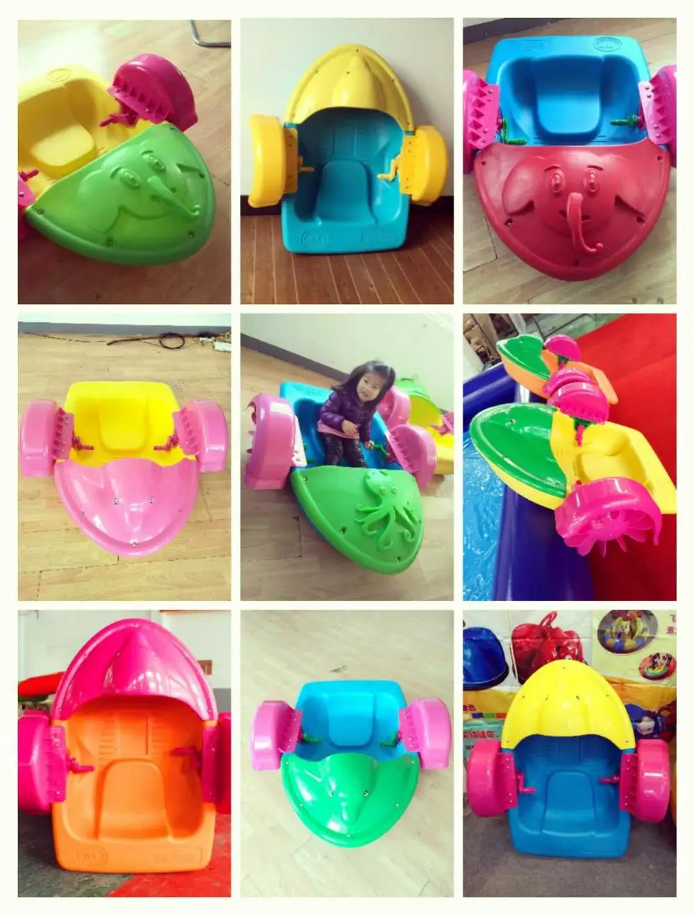 Haotong cheap plastic small hand pedal boat kids mini hand paddle boats