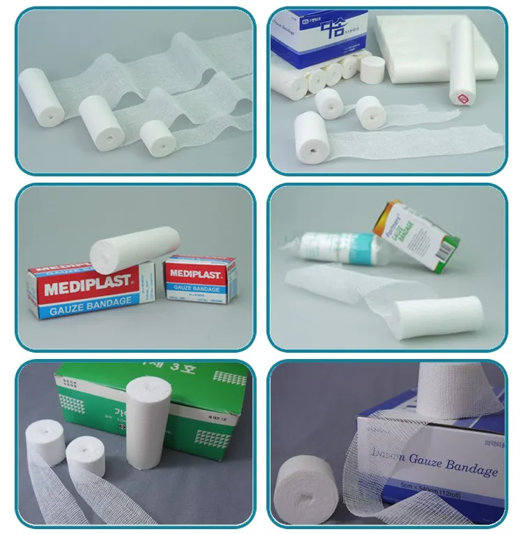 First aid medical head gauze bandages for wound care