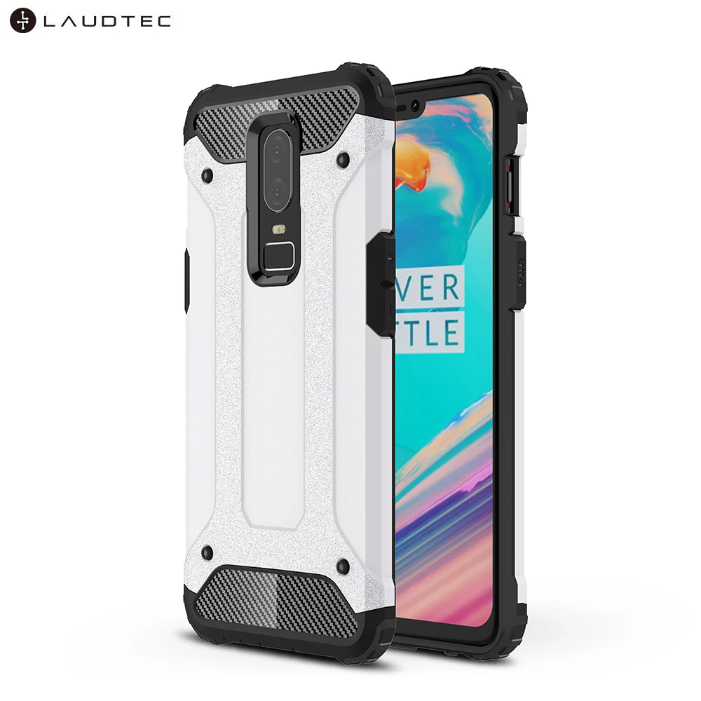 

Laudtec Hybrid Shockproof PC Soft TPU Back Cover Case For Oneplus 6, Black;white;silver;navy blue;red;gold;rose gold;etc