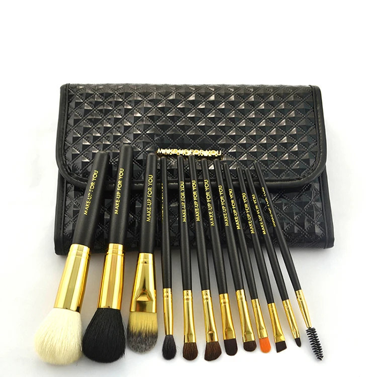 Professional 12pcs Premium Synthetic Animal Hair Makeup Brushes For