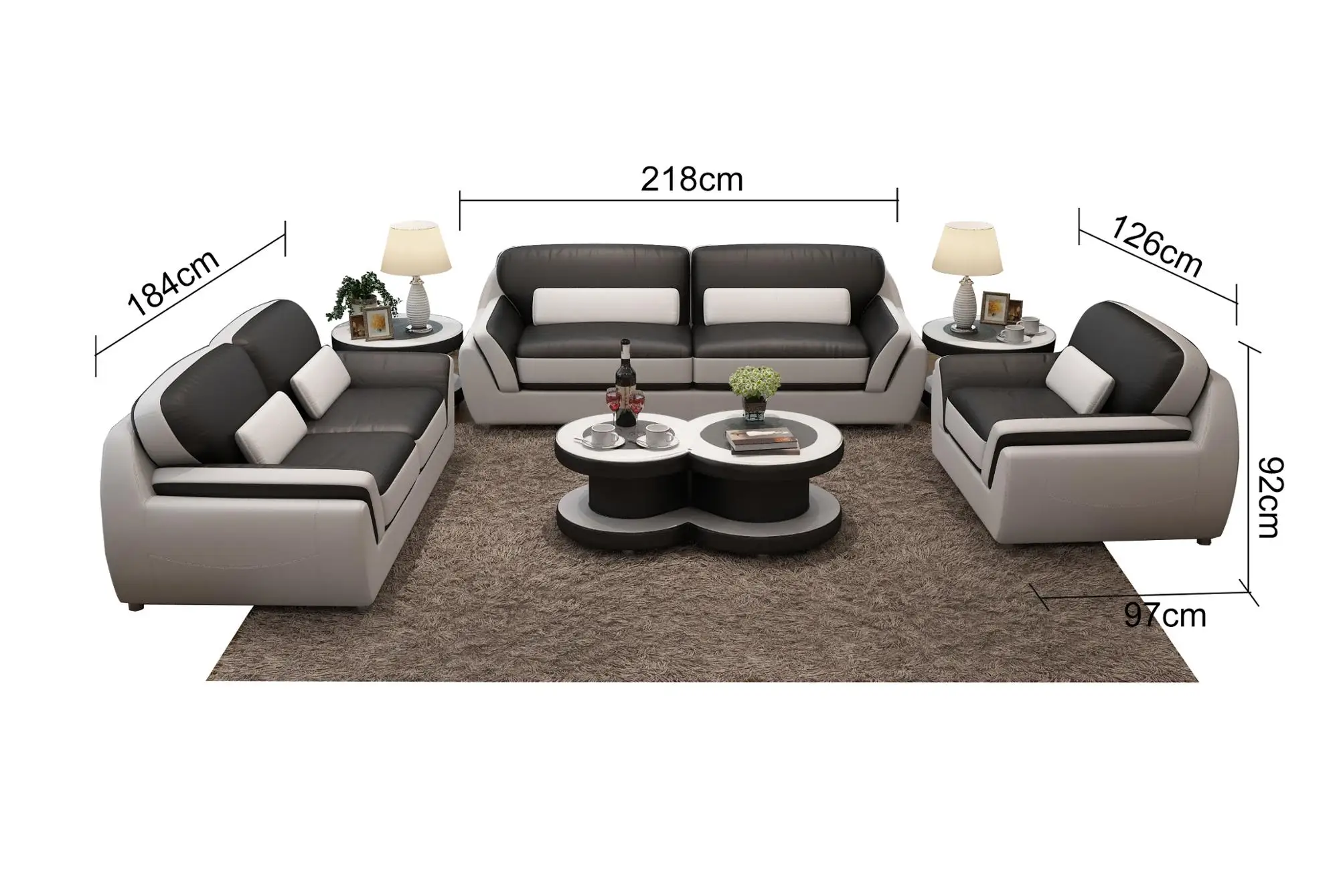 Online Buy Contemporary Designs Leather Furniture 5 Seater Sofa