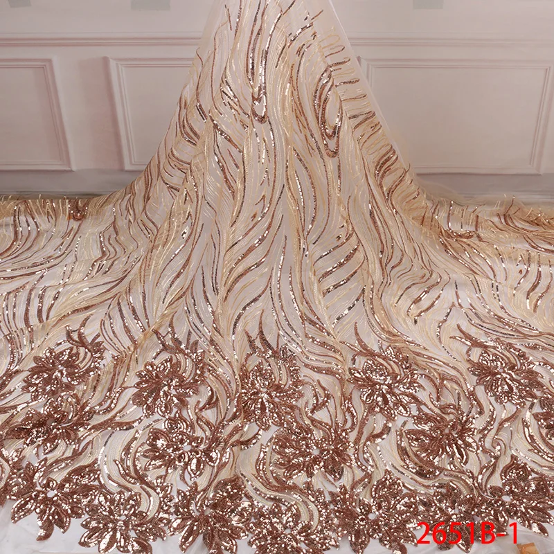 African Embroidery Tulle lace Design French Mesh Lace Fabric For wedding lace with sequins XZ2651B