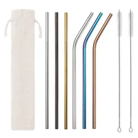 

Colored Reusable Metal Straws Stainless Steel With Customized Logo