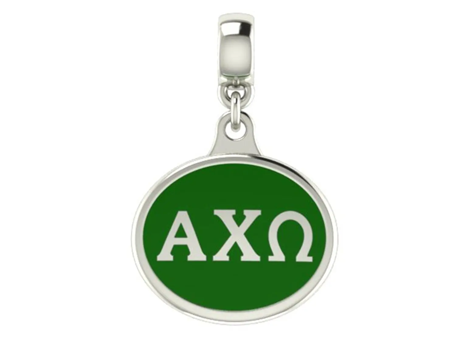 Alpha Chi Omega Sterling Silver Enamel Drop Charm Fits All European Style Charm Bracelets
