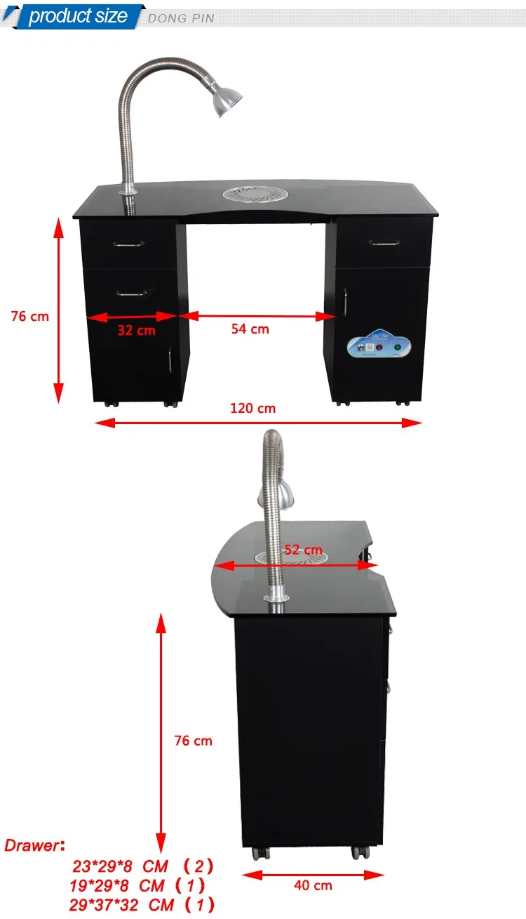 Nail Salon Furniture Luxury White Nail Station Glass Manicure Table