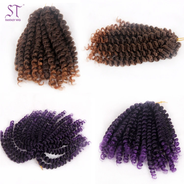 

Crochet Braid Hair Wand Curl Ombre Brown Short Synthetic Braiding Hair Extension For Black Women Brazilian Hair Bundles