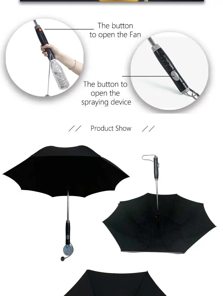 Fan Umbrella With Fan And Water Spray Mist Cooling Air Condition Buy Fan Umbrella,Umbrella