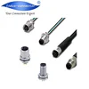 IP67 automotive connector 4 pin female shielded molded connector M5 sensor cable