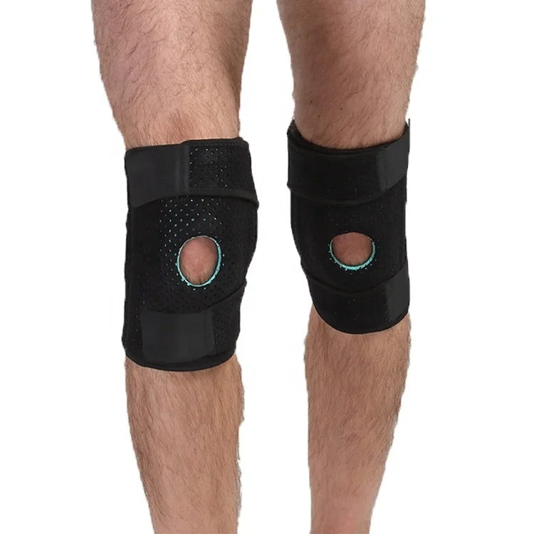 

Knee Brace Support for Running, Meniscus Tear, Arthritis Non-Slip Neoprene Open-Patella Stabilizer with Adjustable Strapping, Black
