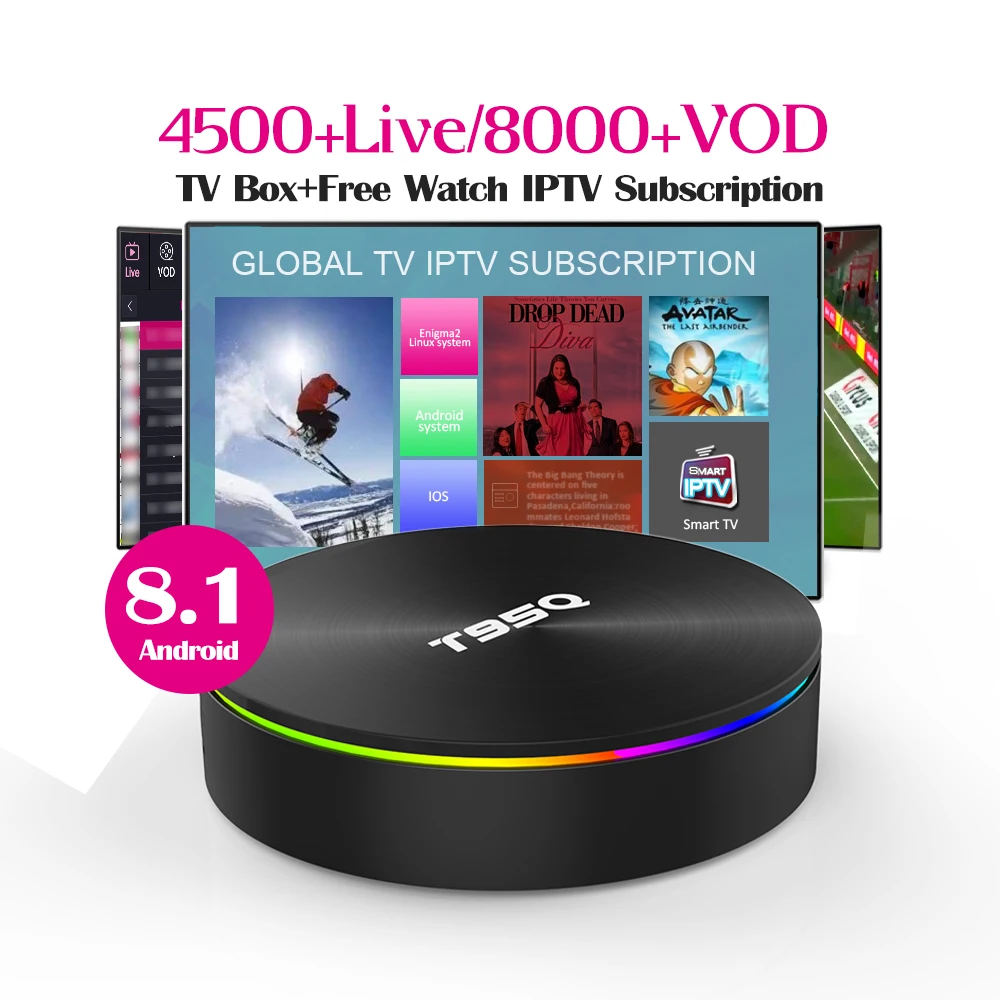 Global iptv TV box Amlogic Android8.1 S905X2 4gb ram 64gb rom android tv box with 2.4G 5G WIFI BT4.0 USB3.0 ram ddr3 4gb