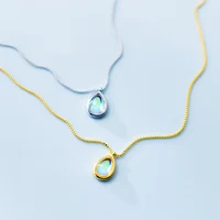 

Delicate Wholesale Japan Korea Style 925 Sterling Silver Fashion Sweet Beautiful Waterdrop Opal Pendants Necklace Women Jewelry