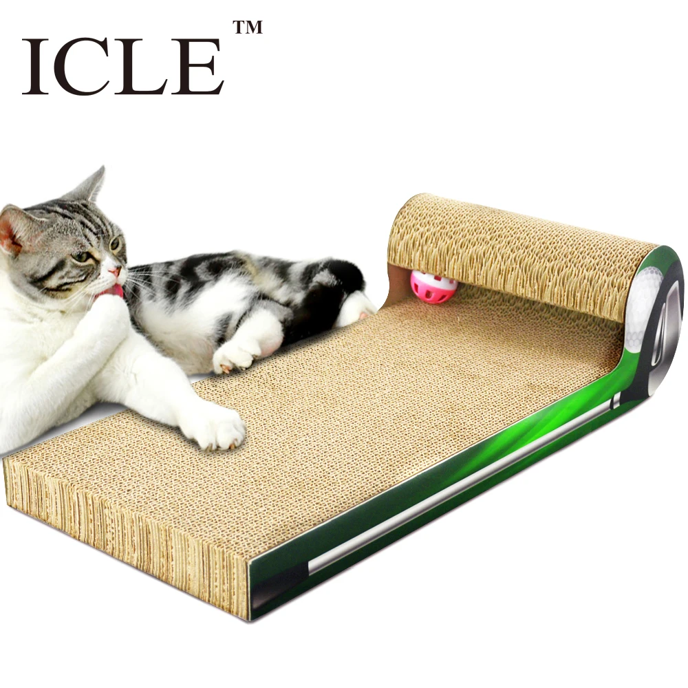 

icLe-Manufacture Interactive Rattle Ringing Ball New Design IC-0107-Green Corrugated Crimp Paper Cardboard Cat Scratcher lounge