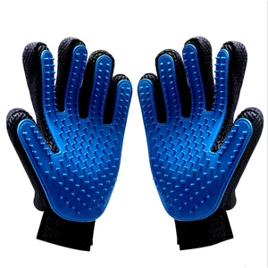 Image of Pet Deshedding tool shedding massage bathing hair remove dog grooming glove