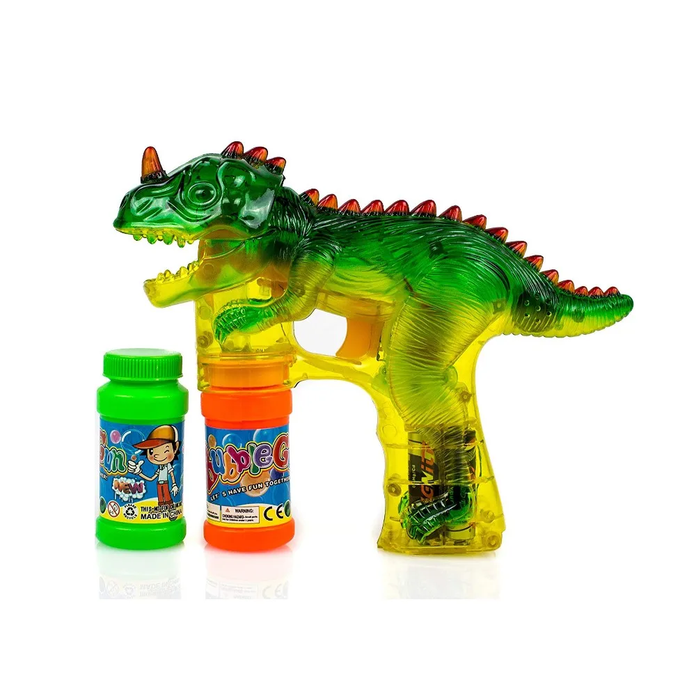 Dinosaur Bubble Shooter Gun Light Up Bubbles Blower With Led Flashing ...