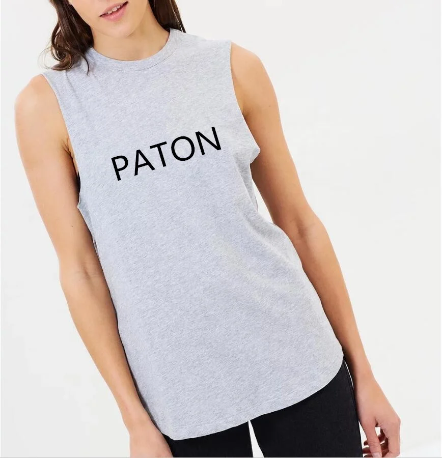 

PATON Manufacturer custom your logo on relaxed muscle fit Classic women gym tank top