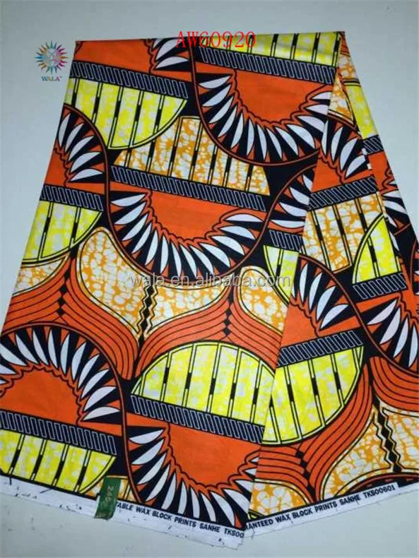 
AW60920-3 beautiful popular design 100% cotton african wax prints fabric 