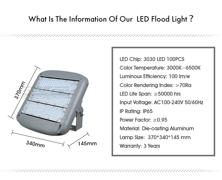 High quality IP65 waterproof outdoor 150 w led floodlight