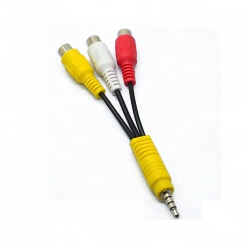 

3.5mm 4 Poles to 3RCA Female Audio Jack video Cable