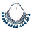 wholesale fashion knitted natural shell chunky statement necklace