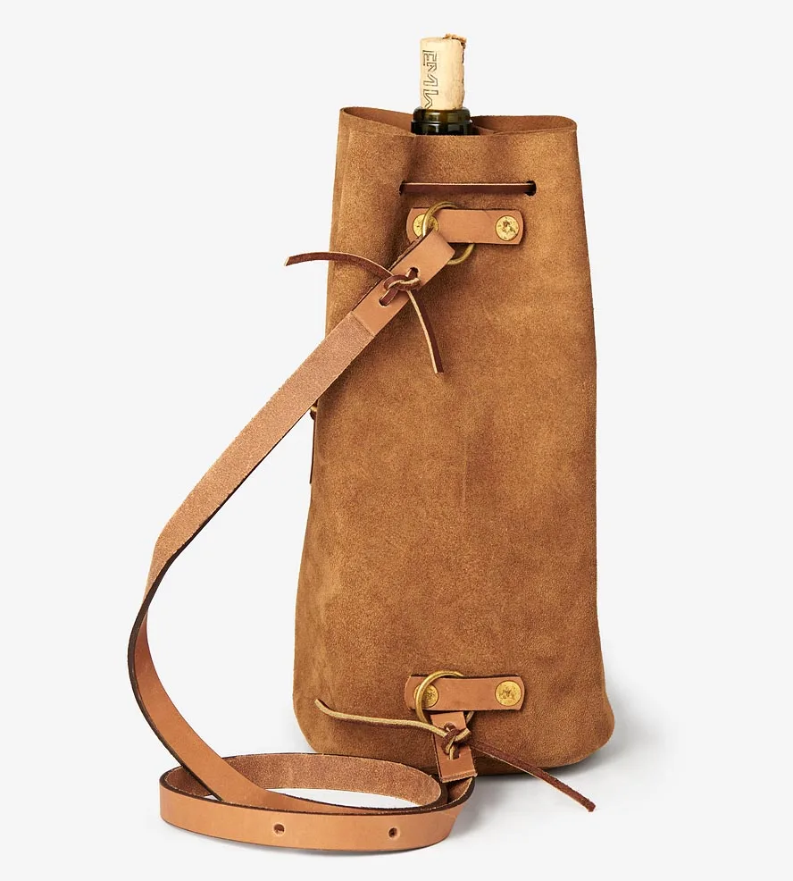 leather wine bottle bag