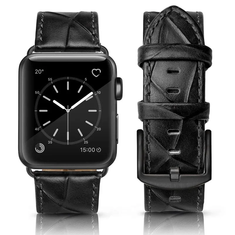 

Lattice pattern design material Strap for Apple Watch Series 1 Series2 Series3 Series4 For Man, Black/brown/navy blue