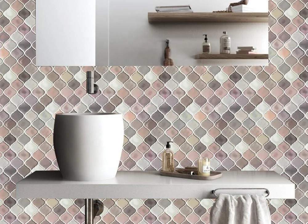 Smart Tiles Self Adhesive Tile Backsplash Pink Peel And Stick Vinyl