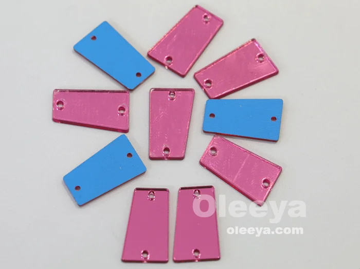 Hot Sale Popular Flat Back Acrylic Mirror Sew on Stone With 2 Holes for Costumes Decorations