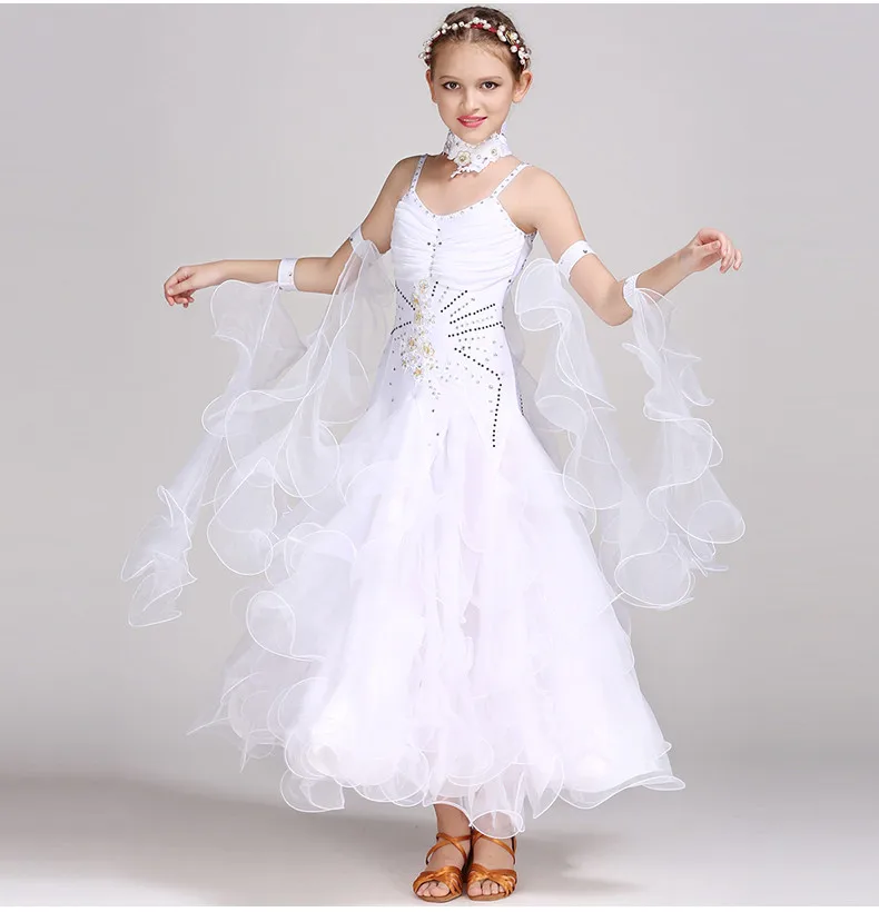 

Wholesale Kids Girls Performance Wear Ballroom Dresses for Children, N/a