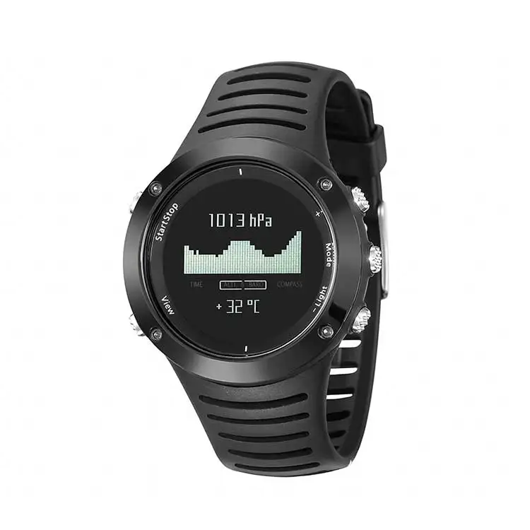 

Waterproof digital sports altitude watch, Black