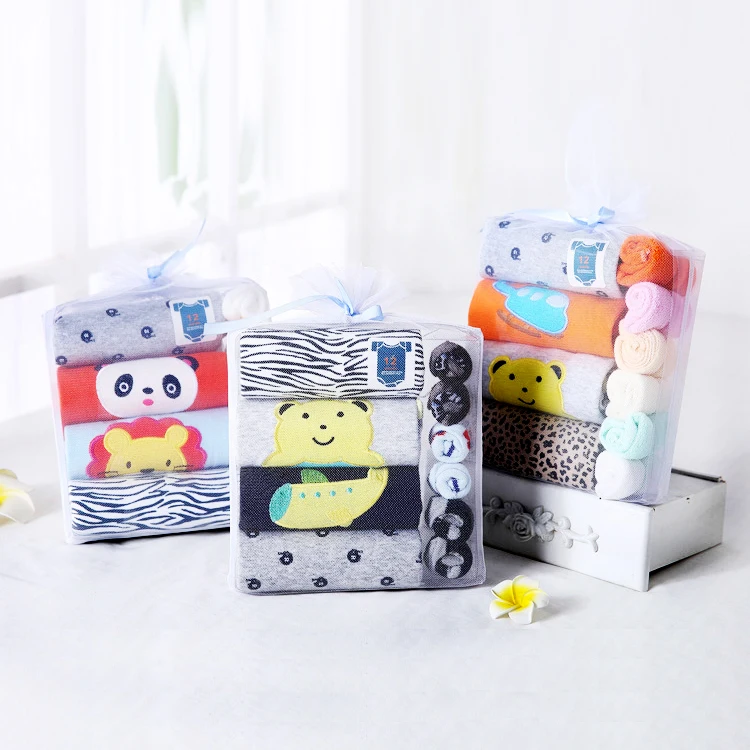 

Summer Style Infant Bodysuit Sets Printed Baby Rompers Clothing Newborn Climbing Clothes With 3 Pairs Socks, Mixed colors