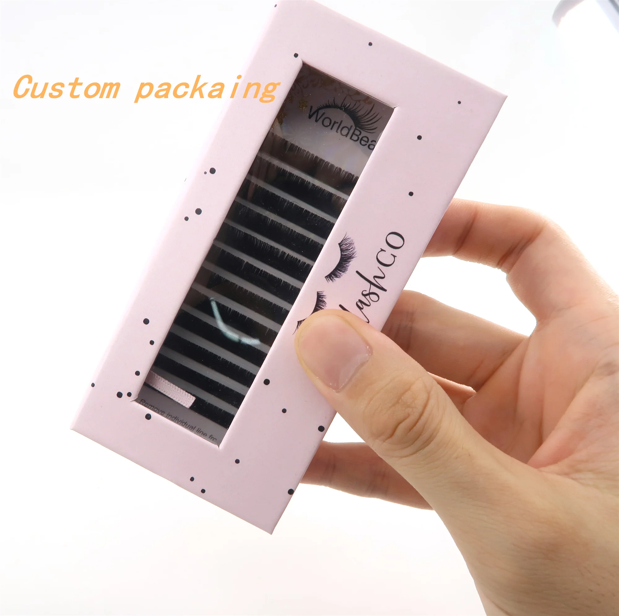 Worldbeautylashes Supplier Lashes Paper Box Private Label Individual Eyelash Extension