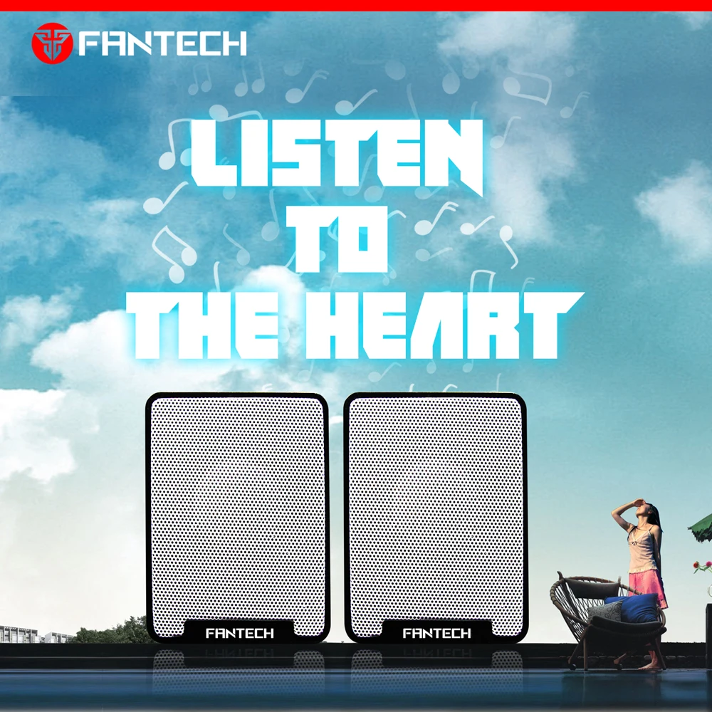 Fantech professional sound 2.0 computer speaker foam surround gaming music mini speakers