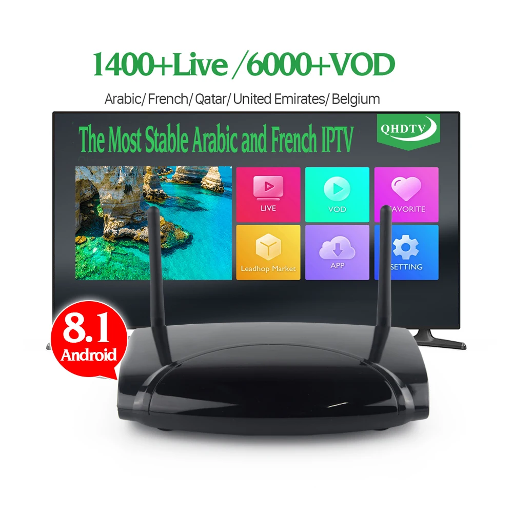 

Sweden Channel Iptv QHDTV 1 Year Subscription Firmware Update 4K RK3229 R2 Android TV Box, White