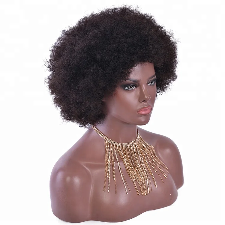 

Yvonne 6 Inch Afro Kinky Curly Short Human Hair Pixie Cut Wigs