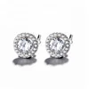 Elegant Jewelry 925 Sterling Silver Simple Round Stone Earrings
