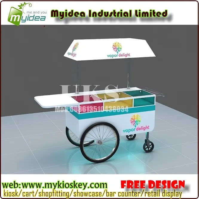 Street Food Cart / Coffee Push Vending Cart / Stainless Steel Mobile