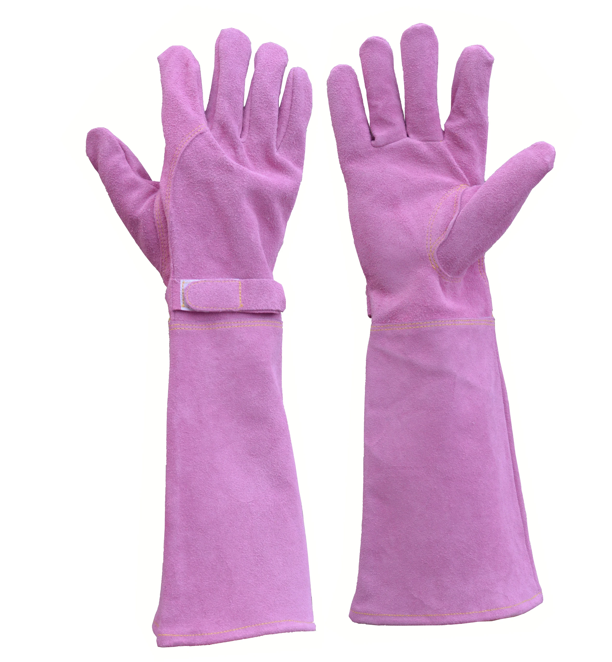 

PRI pink Premium Full grain cowhide long sleeve garden gloves logo