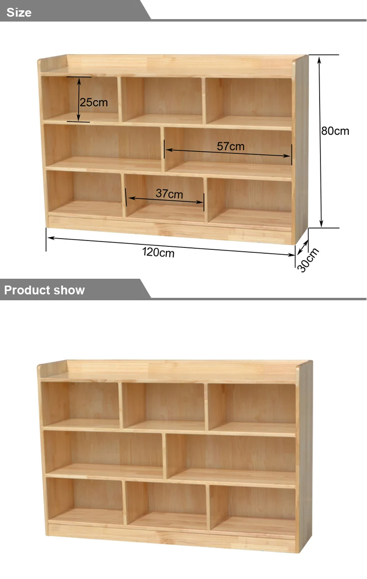 solid wood toy storage unit