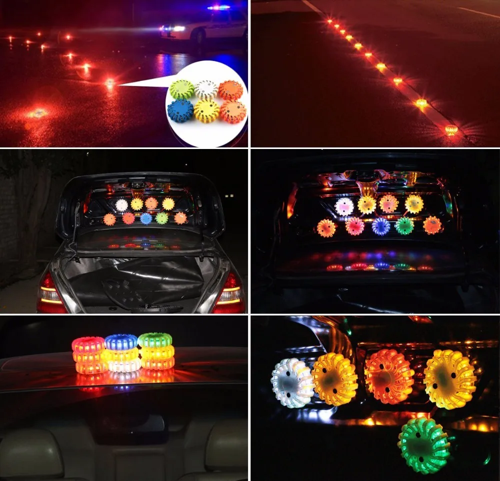 Roadway Danger Alarm Triangle Police Blinker Safety Light Led
