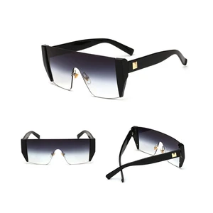 2019 Vintage Oversized Man Square Rimless Men Flat Top Brand Italian Designer Sun Glasses Sunglasses