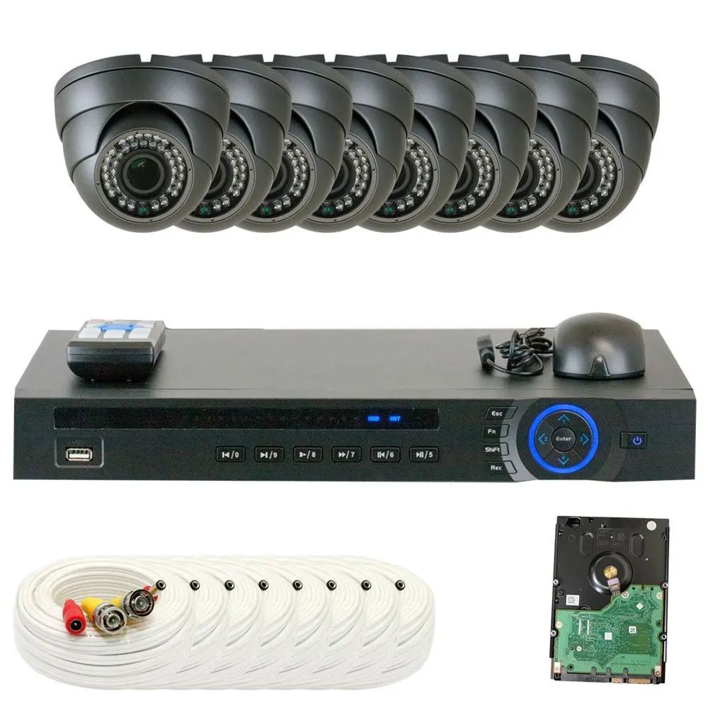 Buy High End 8 Channel HD-CVI DVR Security Camera System with 6 x 1/2.9