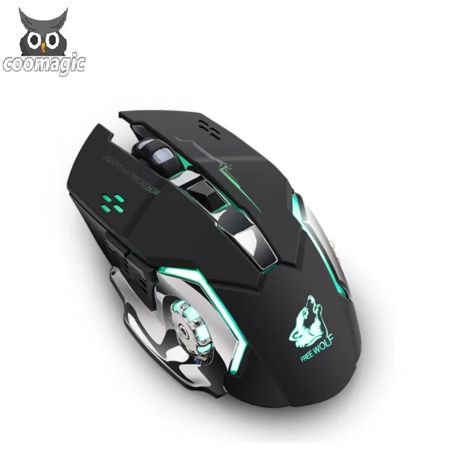 

Cool Dpi adjustable 2.4 HZ USB rechargeable gaming mouse wireless with 7 color changeable