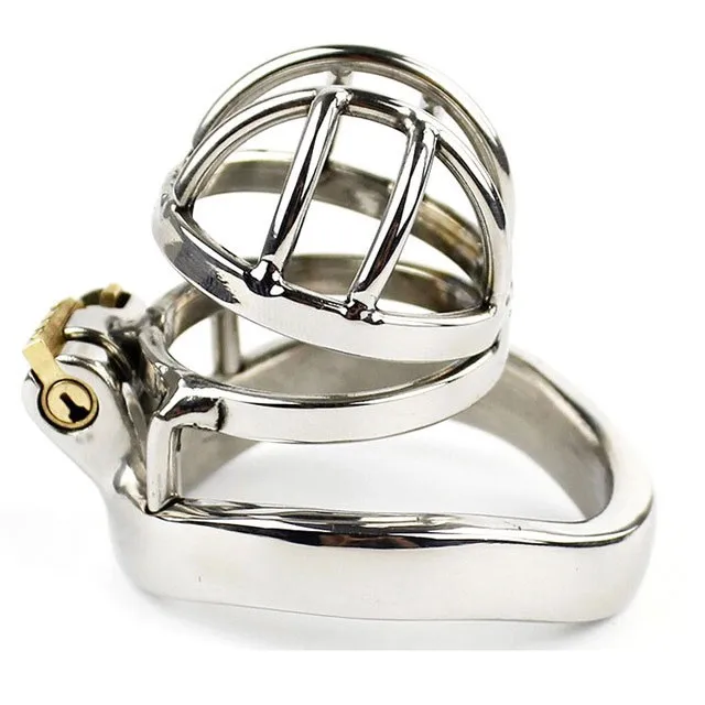 New Male Chastity Cage Lock Device Stainless Steel with Anti-off Bird Cage 