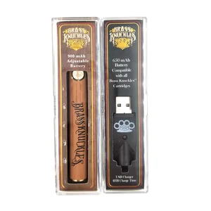 High quality 510 brass knuckless cbd cartridge vape pen battery