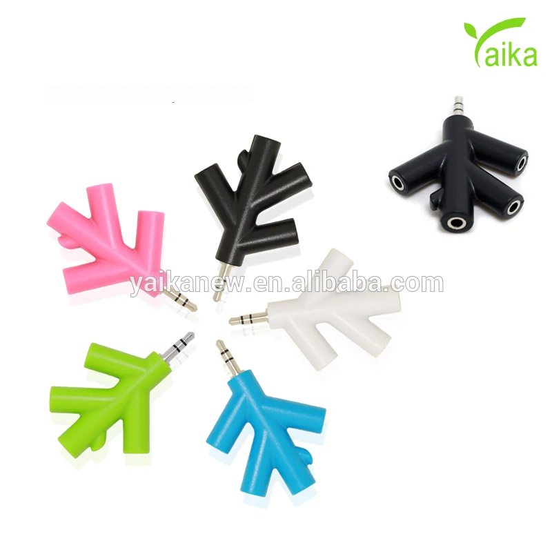 

Yaika Creative Gift Tree Branch portable madia playper Audio Earphone Phone Splitter, Black/white/pink/blue/green
