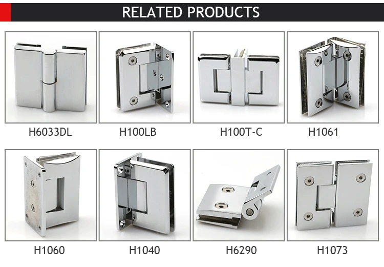 H6160-C High quality clamp glass door stainless steel hinges for glass