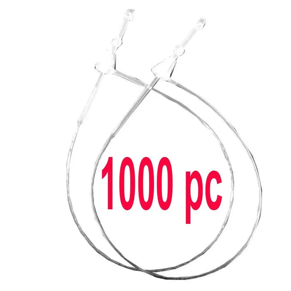 Ioffersuper 1000 Pcs Loop Plastic Tag Ties Fastener Security Loop Snap Lock Plastic Tag Clear Type3